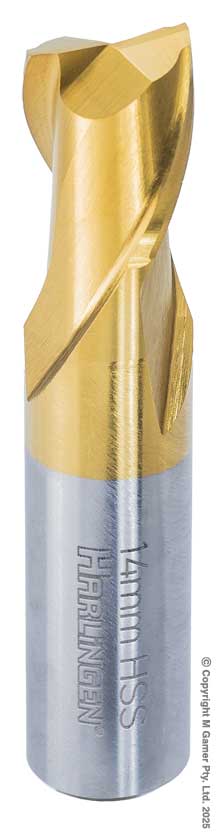 Harlingen H-11-048-T011 14mm Two Flute End Mill - HSS