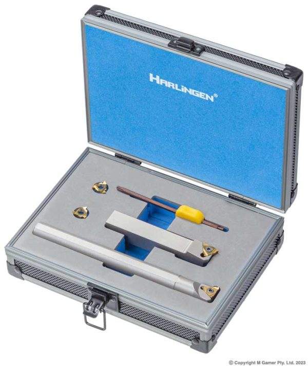 Harlingen H-11-300-A30 Threading Tool Holder Set with Ti - nite Coated Tungsten Carbide Inserts - 16mm