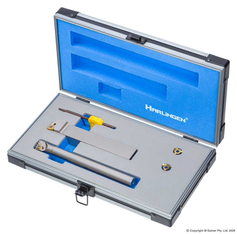 Harlingen H-11-300-A45-1 Indexable Nickel Plated Thread Turning Tool Set - 55deg & 60deg