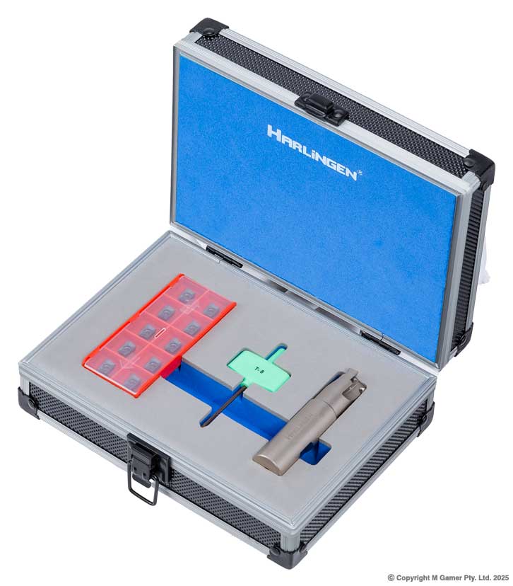 Harlingen H-11-373-S40-2 90deg APKT Indexable Nickel Plated Carbide End Mill Set - 20mm