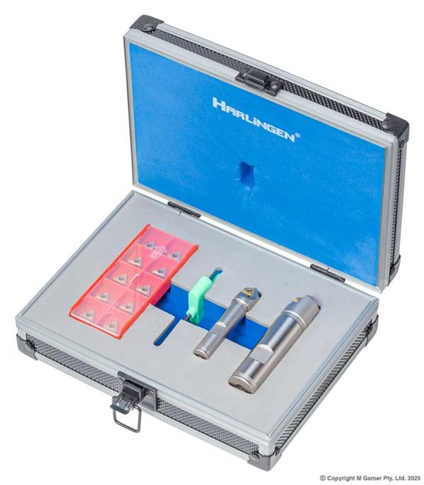 Harlingen H-11-374-S10 TCMT Indexable Nickel Plated Carbide Countersink Set - 16 & 21mm