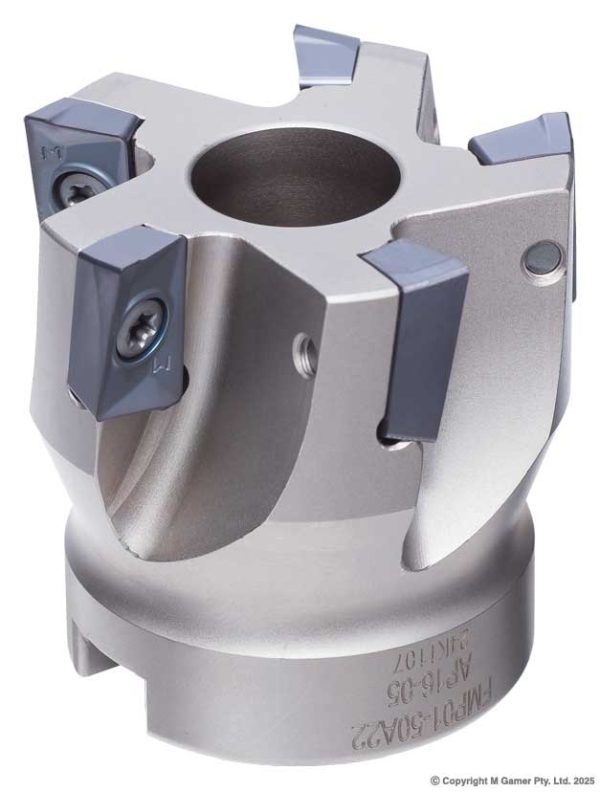 Harlingen H-11-374-S40 90deg APKT Indexable Nickel Plated Carbide Face Mill Set - 50mm