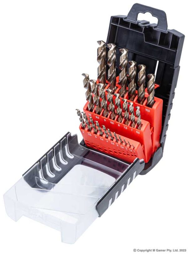 Harlingen H-11-012-S05 1-10mm Cobalt/HSS Left Handed Split Point Drill Set