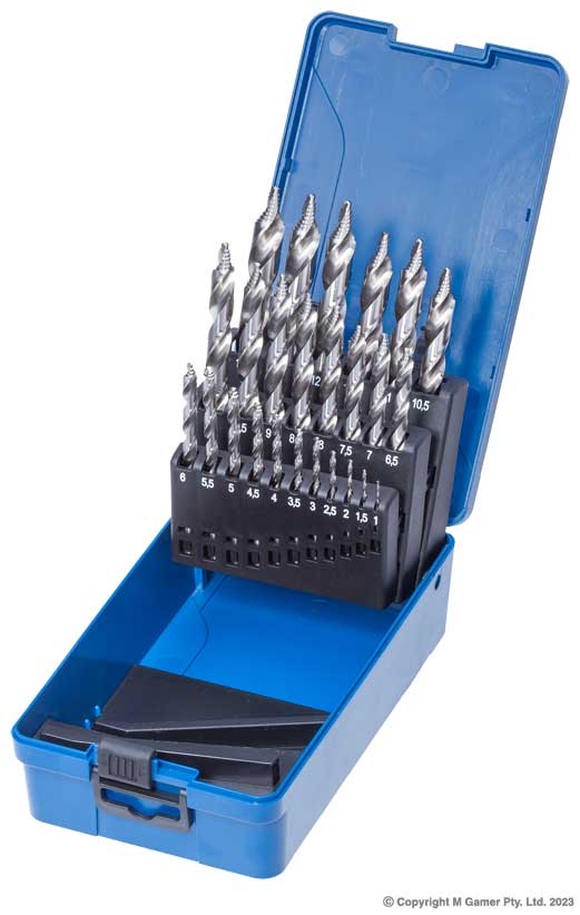 Harlingen H-512-96-8S2 1-13mm HSS Stepped Head Drill Set