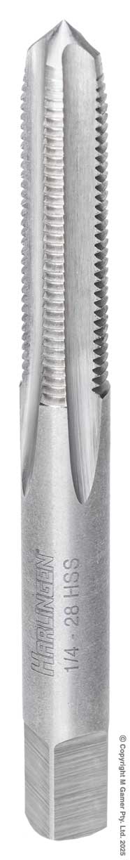 Harlingen H-541-76-P222 1/4" x 28 UNF Intermediate HSS ISO Hand Tap