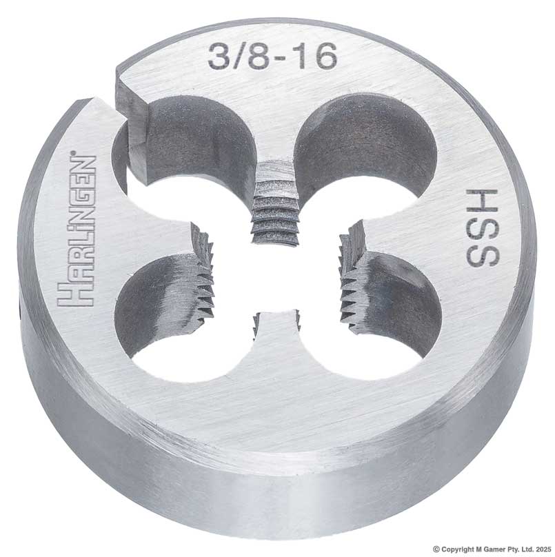 Harlingen H-581-22-124 3/8" x 16 UNC HSS Round Die