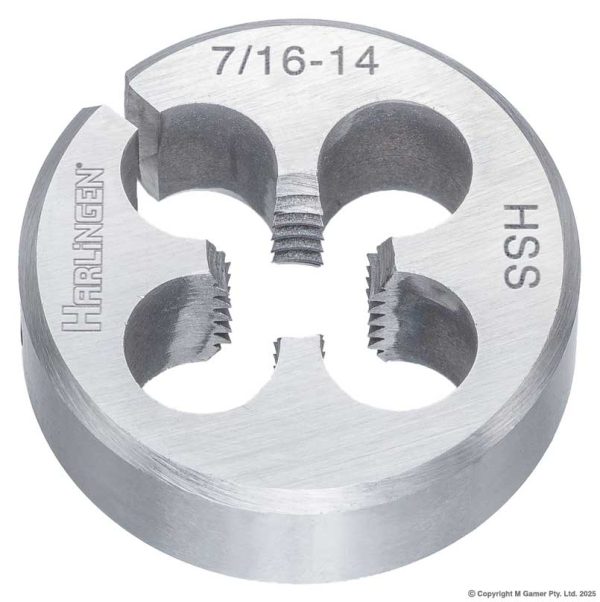 Harlingen H-581-22-126 7/16" x 14 UNC HSS Round Die
