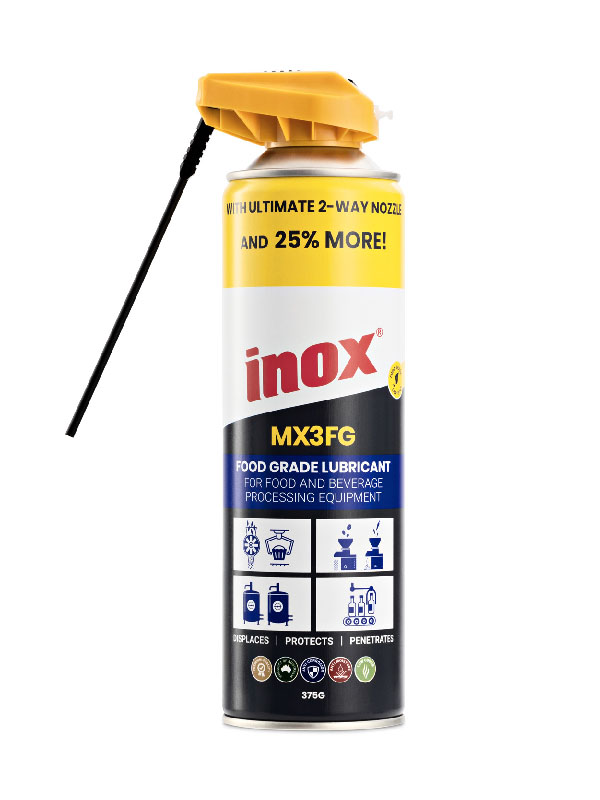 Inox MX3FG Multi Purpose Food Grade Lubricant - Two Way Noz. - 375g Aerosol