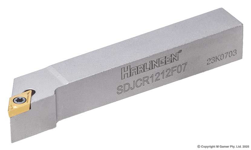 Harlingen SDJCR1212F07 12mm Right Handed DCMT Indexible Tool Holder