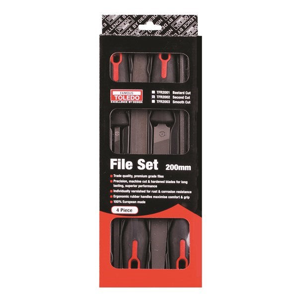 Toledo File Set Second Cut - 200mm 4 Pc