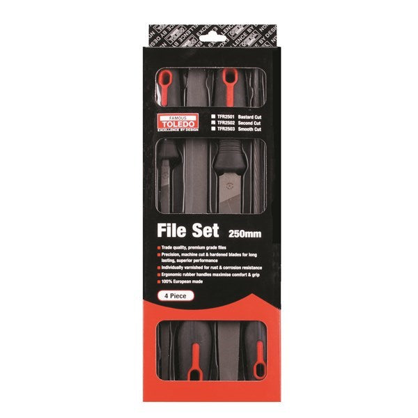 Toledo File Set Second Cut - 250mm 4 Pc