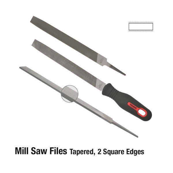 Toledo Tapered Mill Saw File Second Cut - 200mm 12 Pk