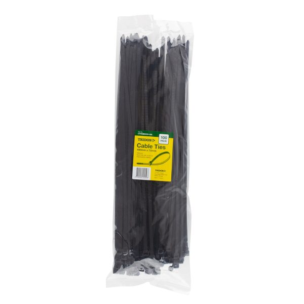 Tridon Cable Tie - Black 450mm long x 8mm wide - Pack of 100