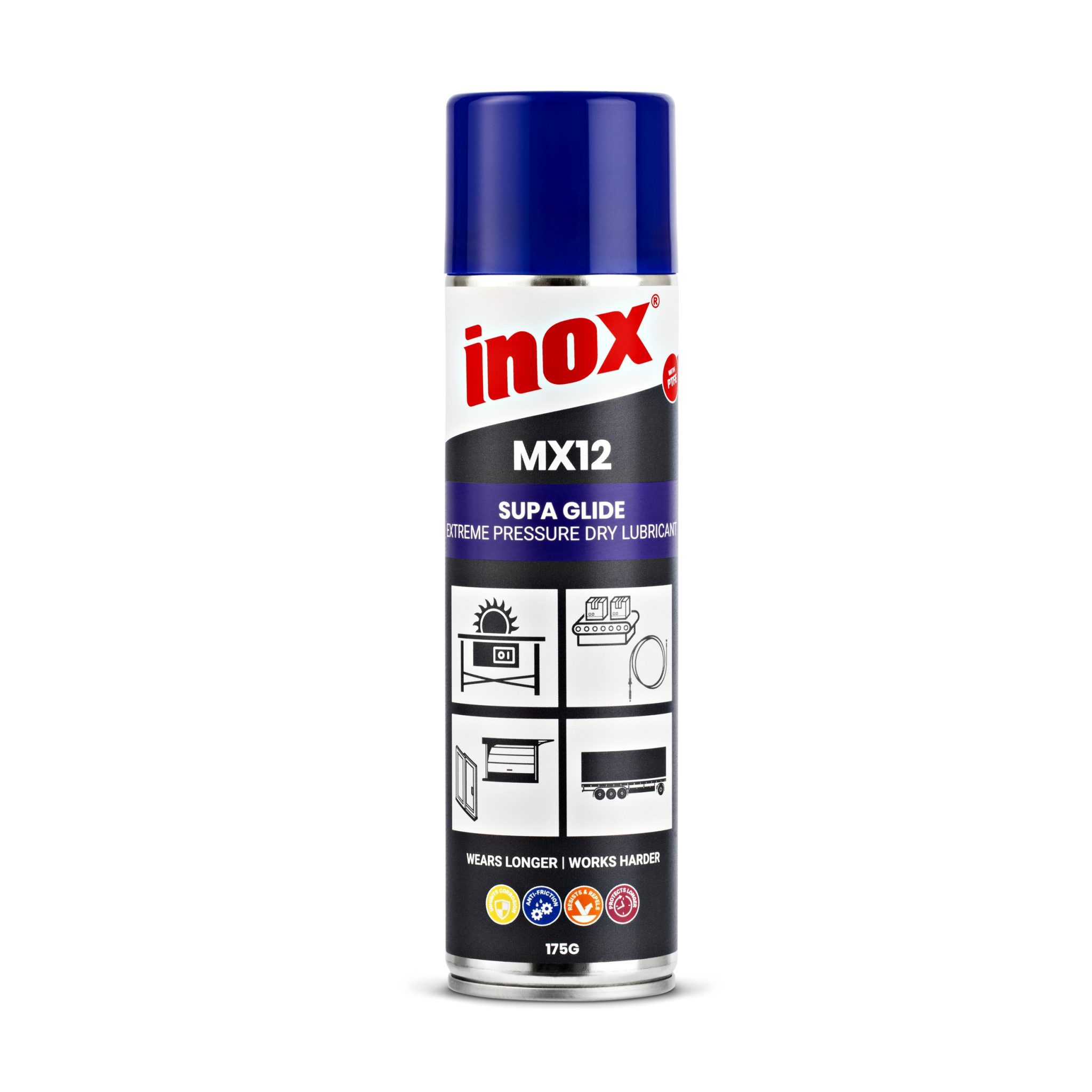 Inox MX12 PTFE SUPA GLIDE EP Dry Lubricant - 175g Aerosol