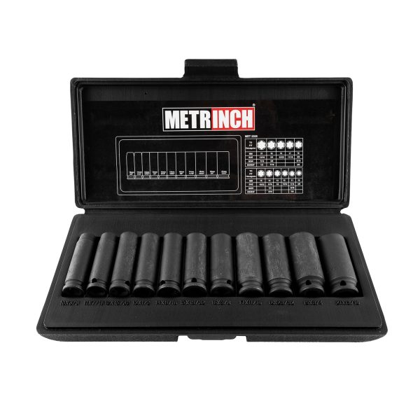 Metrinch Deep Wall Impact Socket Set 3/8" Drive 11 Piece